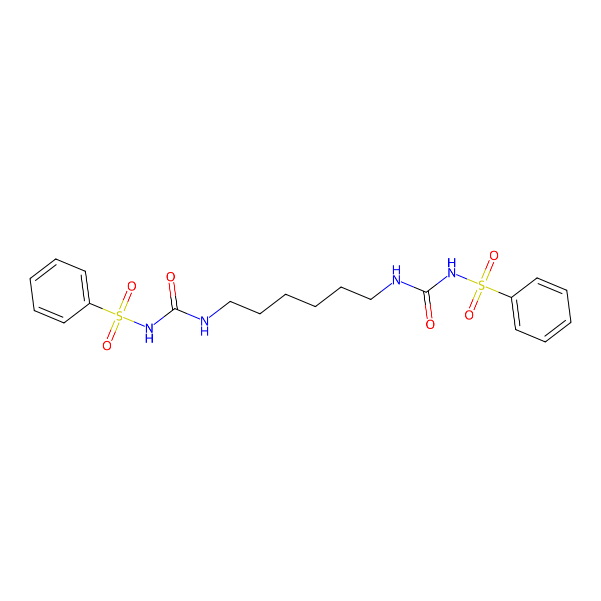Urea, 1,1'-hexamethylenebis(3,3'-benzenesulfonyl- molecular structure, CAS 73953-85-2