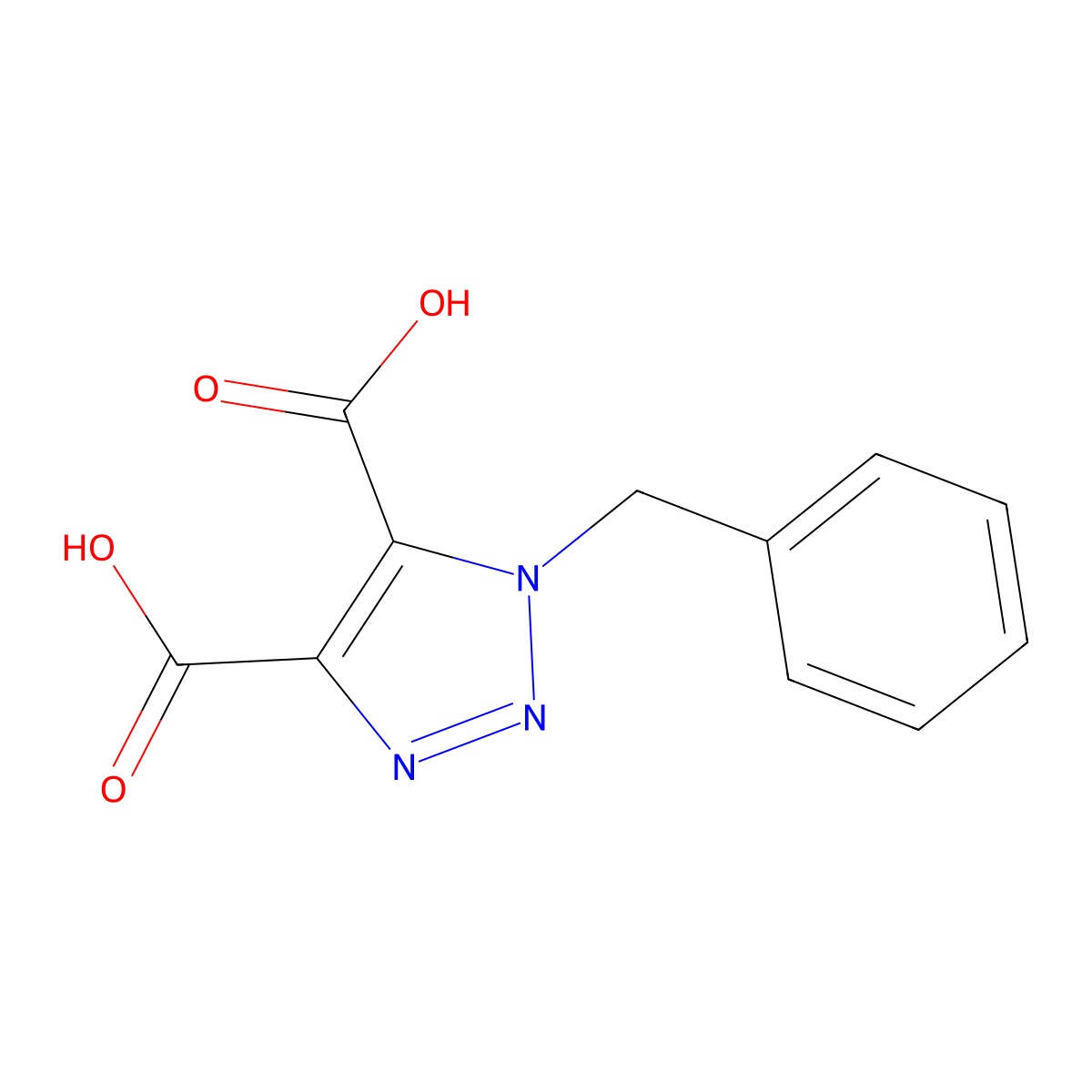 v-Triazole-4,5-dicarboxylic acid, 1-benzyl- molecular structure, CAS 73953-89-6