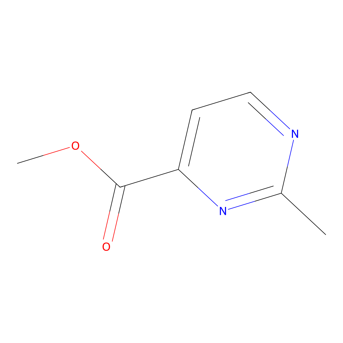 Methyl 2-methylpyrimidine-4-carboxylate molecular structure, CAS 73955-55-2
