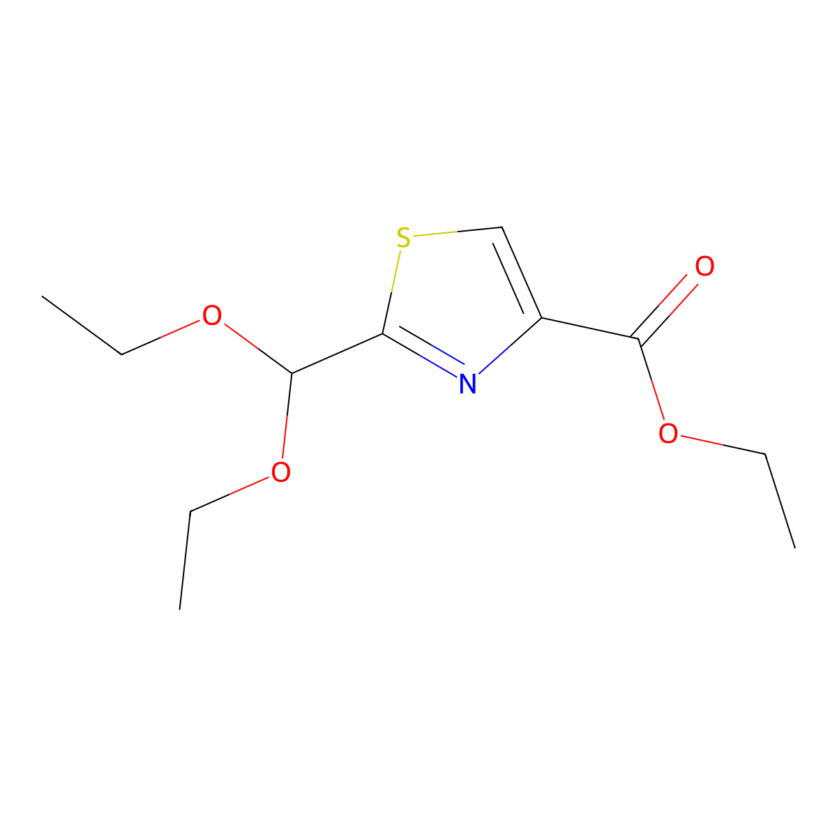 Ethyl 2-(diethoxymethyl)thiazole-4-carboxylate molecular structure, CAS 73956-16-8