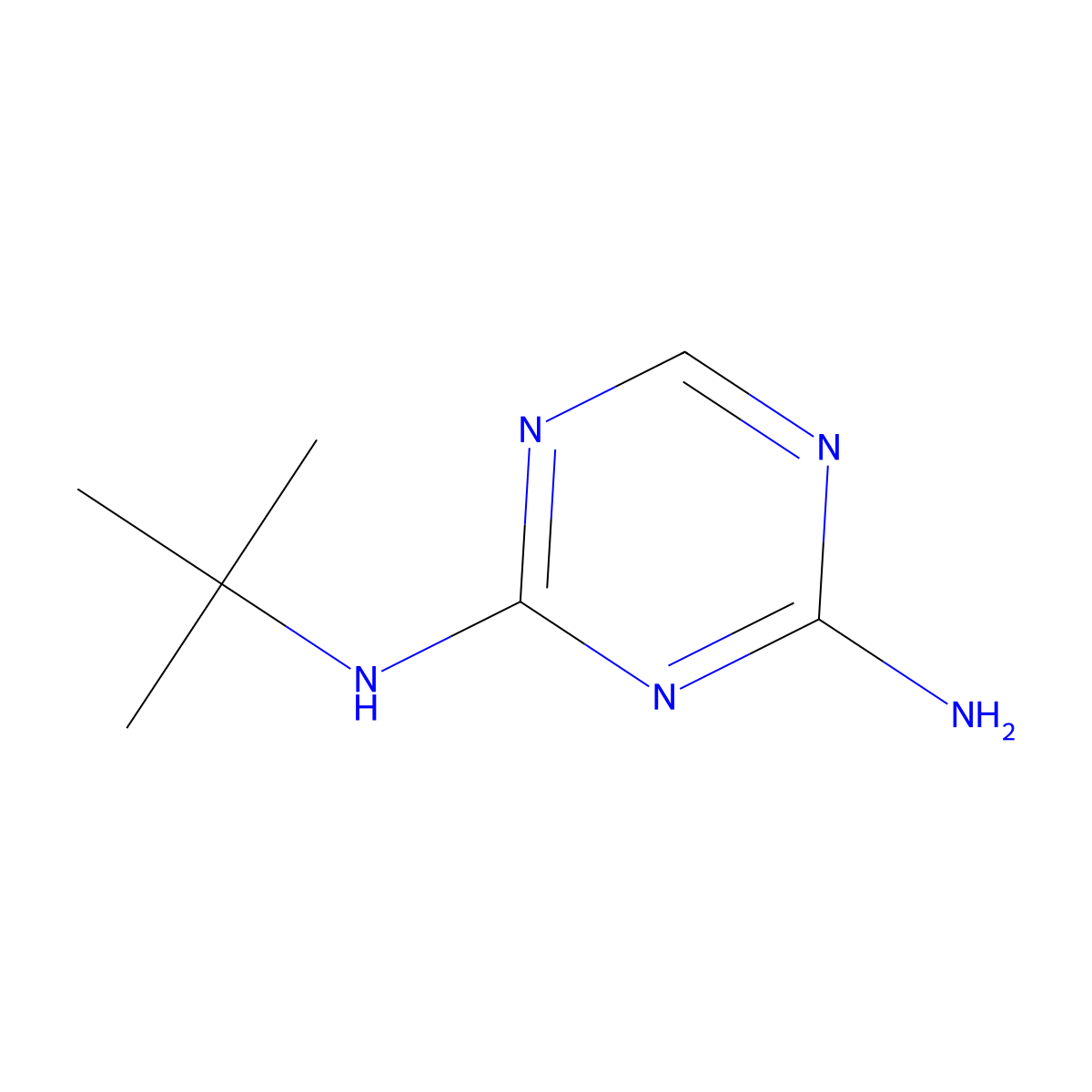 2-Amino-6-(tert-butylamino)-1,3,5-triazine molecular structure, CAS 73956-52-2