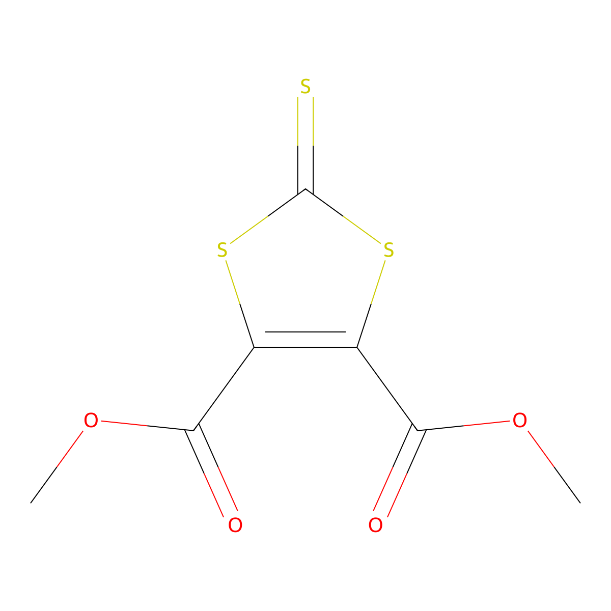 Dimethyl 2-thioxo-1,3-dithiole-4,5-dicarboxylate molecular structure, CAS 7396-41-0