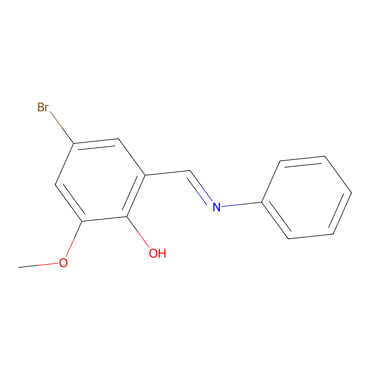 4-Bromo-2-methoxy-6-[(phenylimino)methyl]benzenol molecular structure, CAS 7396-67-0