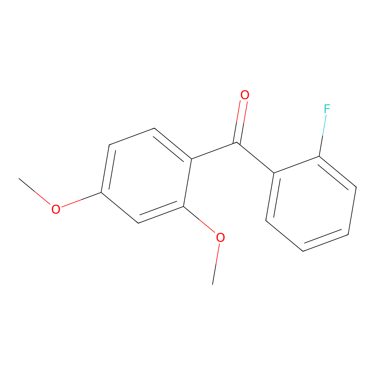 (2,4-Dimethoxyphenyl)(2-fluorophenyl)methanone molecular structure, CAS 7396-80-7