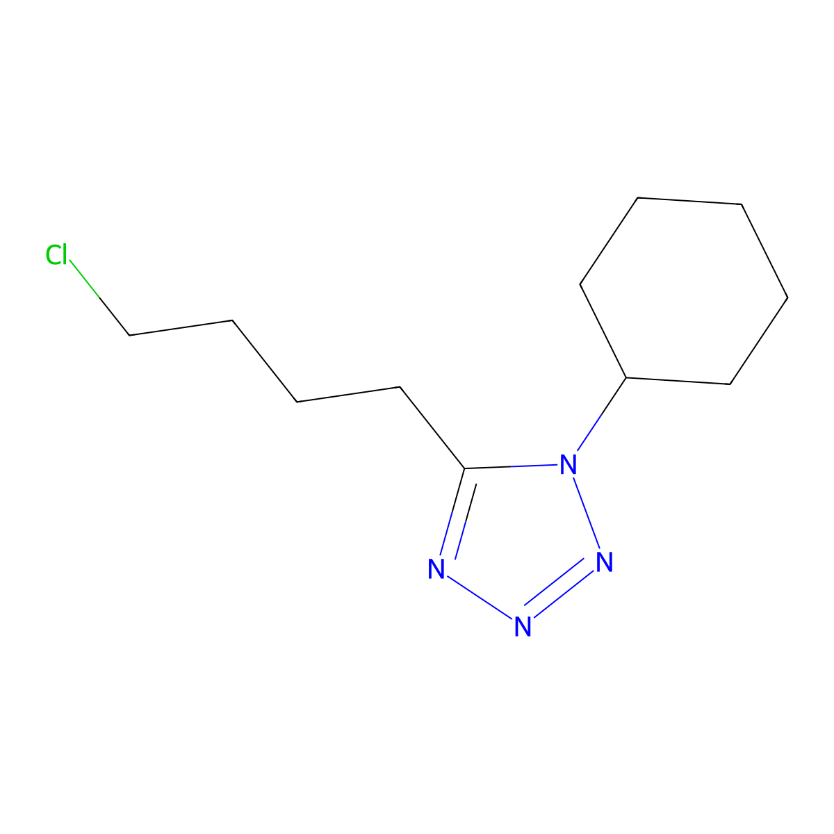 5-(4-chlorobutyl)-1-cyclohexyl-1H-tetrazole molecular structure, CAS 73963-42-5