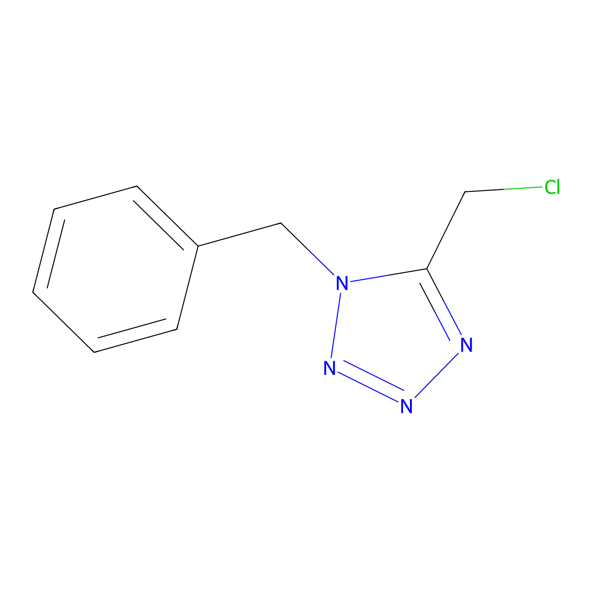 1-benzyl-5-(chloromethyl)-1H-1,2,3,4-tetrazole molecular structure, CAS 73963-43-6