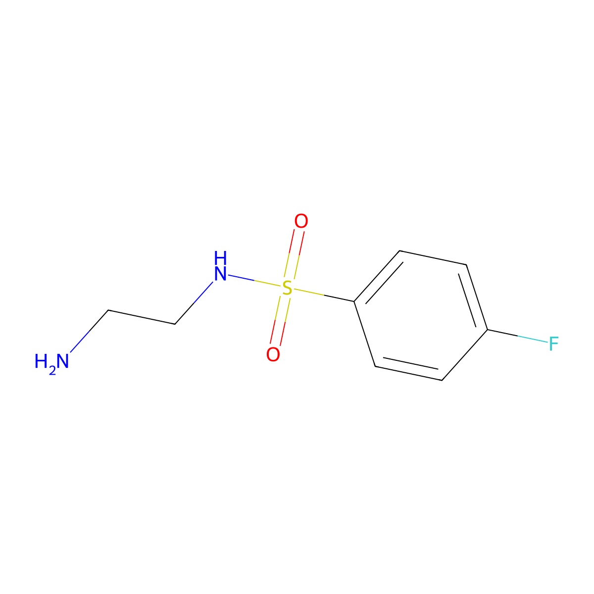 N-(2-aminoethyl)-4-fluorobenzenesulfonamide molecular structure, CAS 73965-81-8