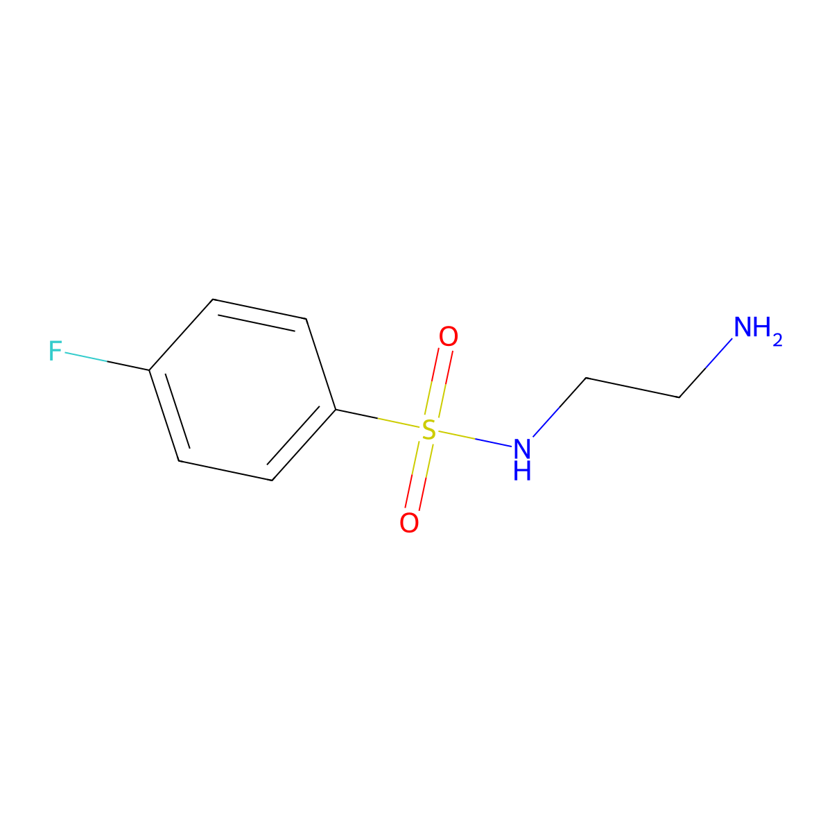 N-(2-aminoethyl)-4-fluorobenzenesulfonamide molecular structure, CAS 73965-81-8