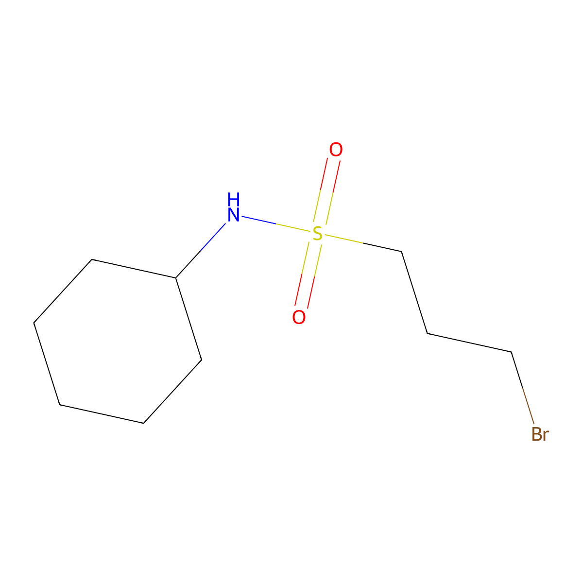3-Bromo-N-cyclohexylpropane-1-sulfonamide molecular structure, CAS 73972-45-9