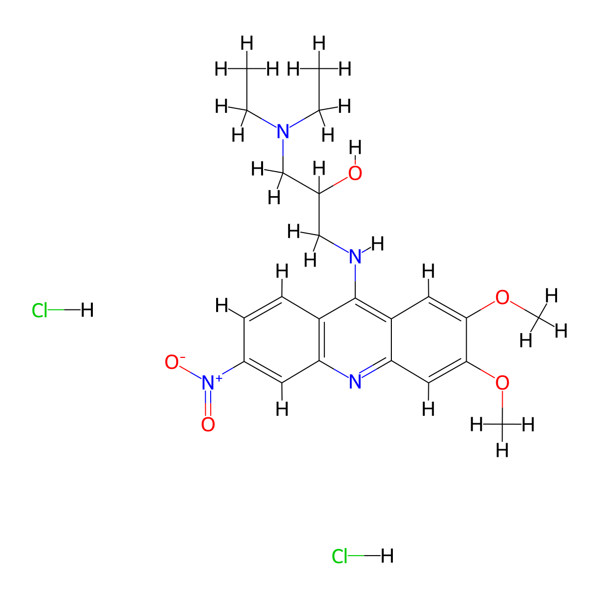 Nitroacridine-3582 dihydrochloride molecular structure, CAS 73972-50-6