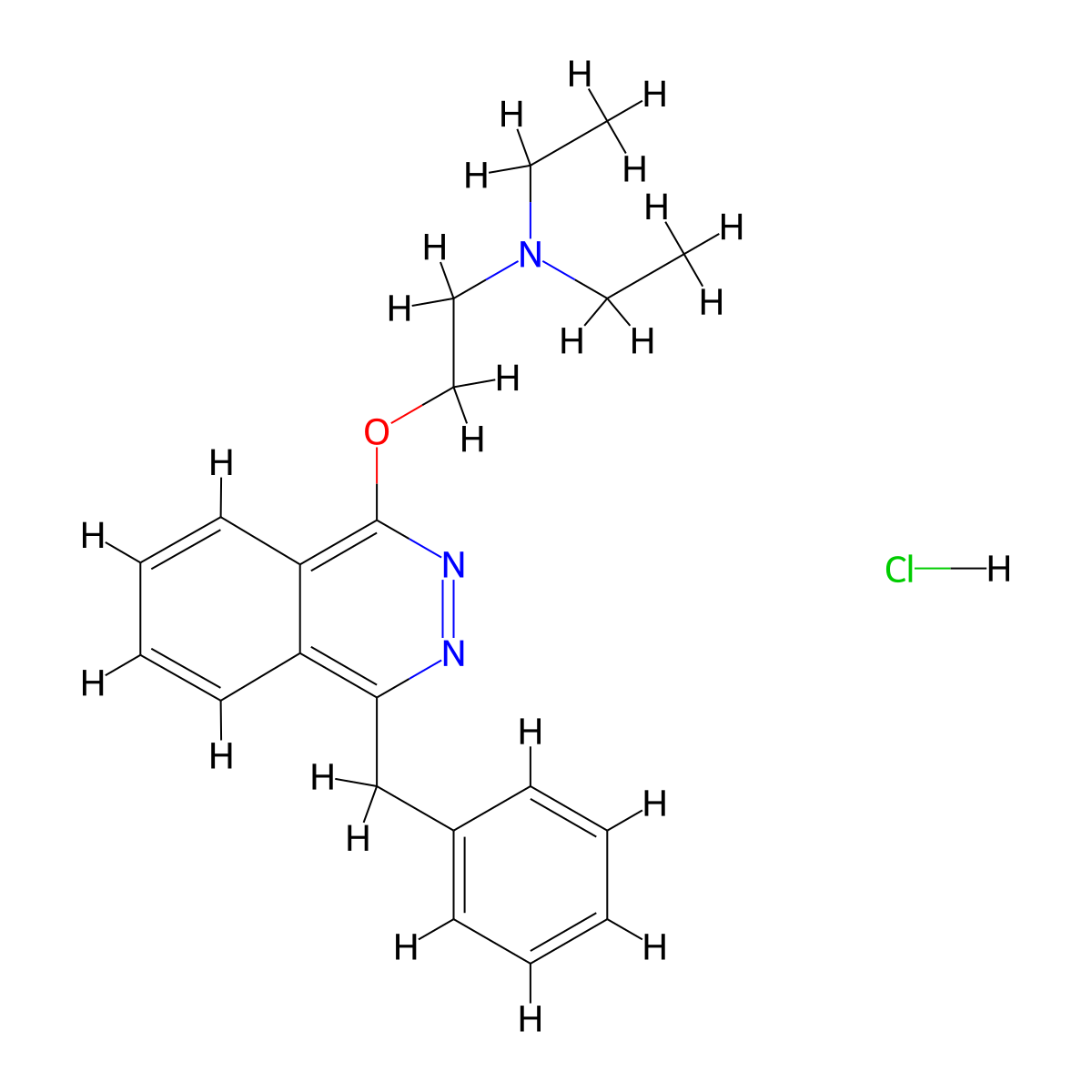 Phthalazine, 4-benzyl-1-(2-(diethylamino)ethoxy)-, hydrochloride molecular structure, CAS 73972-86-8