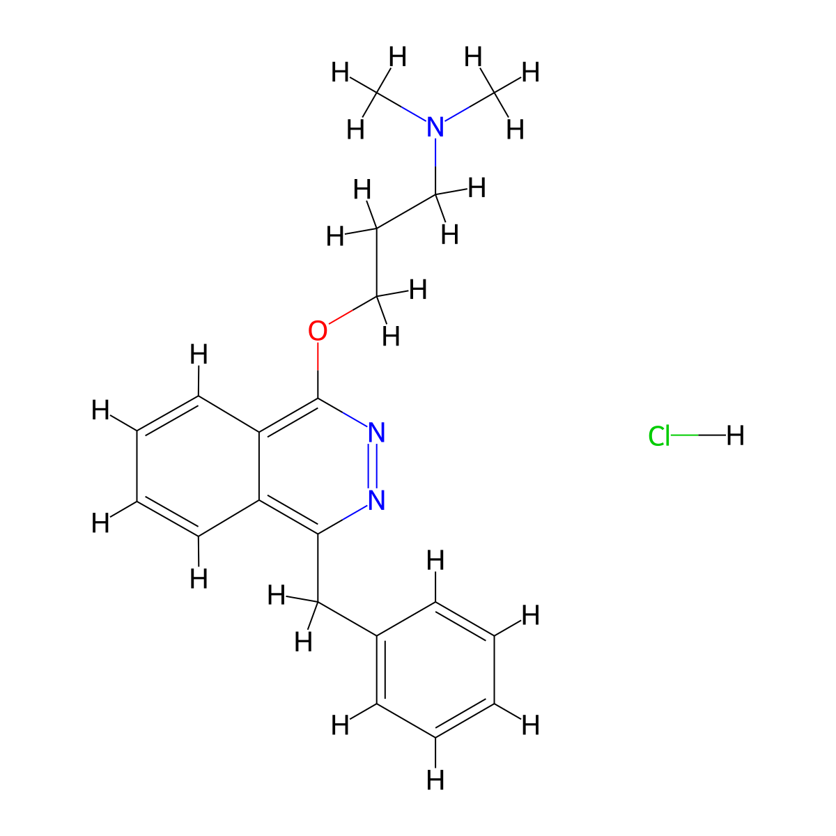 Phthalazine, 4-benzyl-1-(3-(dimethylamino)propoxy)-, hydrochloride molecular structure, CAS 73972-88-0