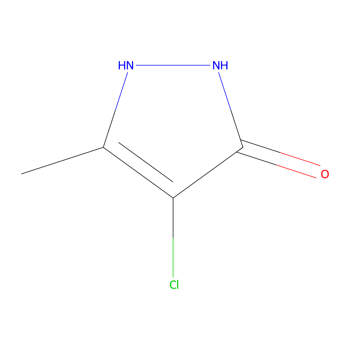 4-Chloro-5-methyl-2H-pyrazol-3-OL molecular structure, CAS 73977-44-3