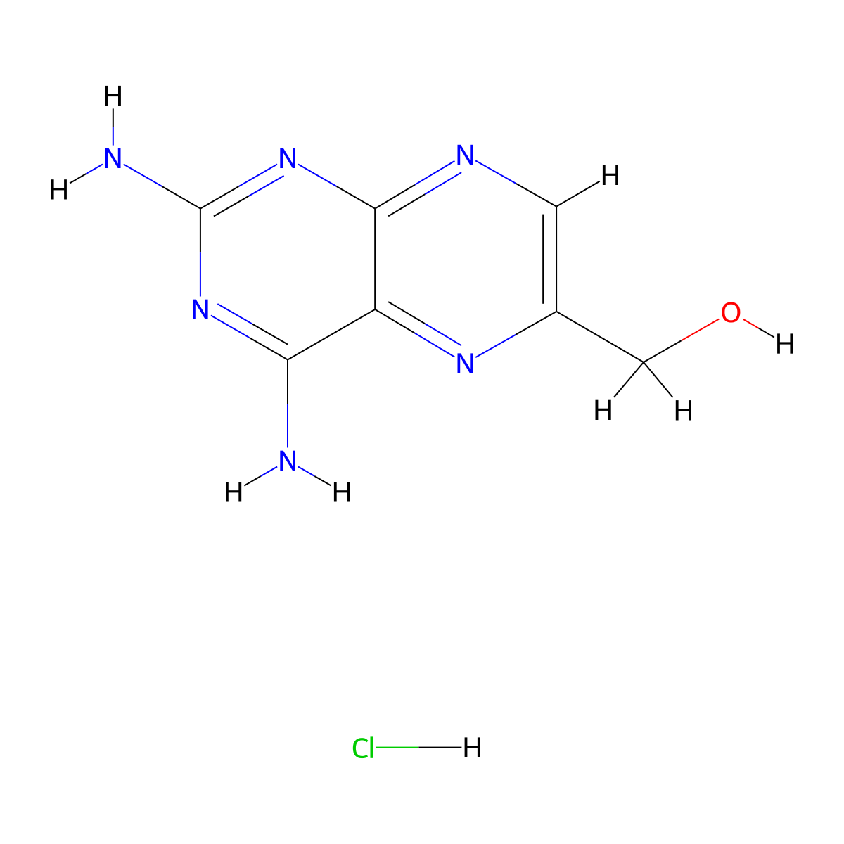 2,4-Diamino-6-(hydroxymethyl)pteridine hydrochloride molecular structure, CAS 73978-41-3