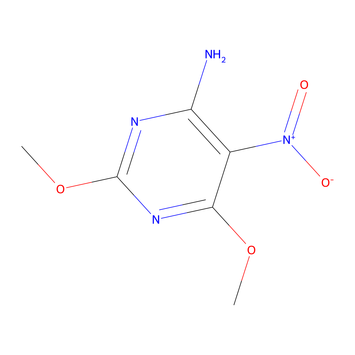 2,6-Dimethoxy-5-nitropyrimidin-4-amine molecular structure, CAS 73978-74-2