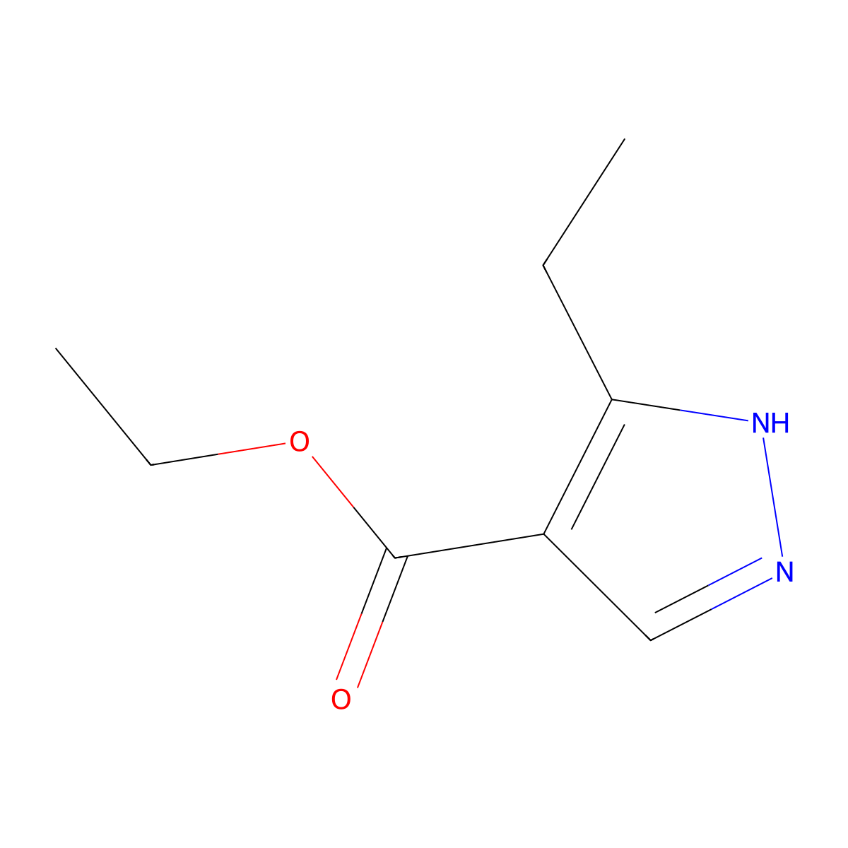 ethyl 3-ethyl-1H-pyrazole-4-carboxylate molecular structure, CAS 73981-23-4