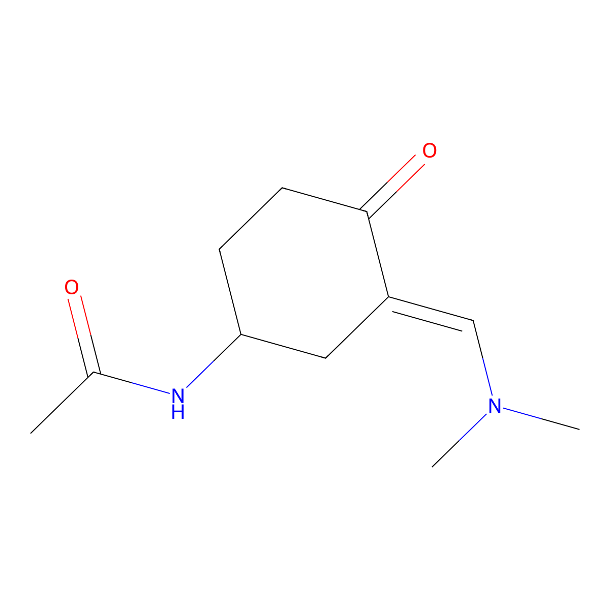 N-{3-[(dimethylamino)methylene]-4-oxocyclohexyl}acetamide molecular structure, CAS 73983-59-2