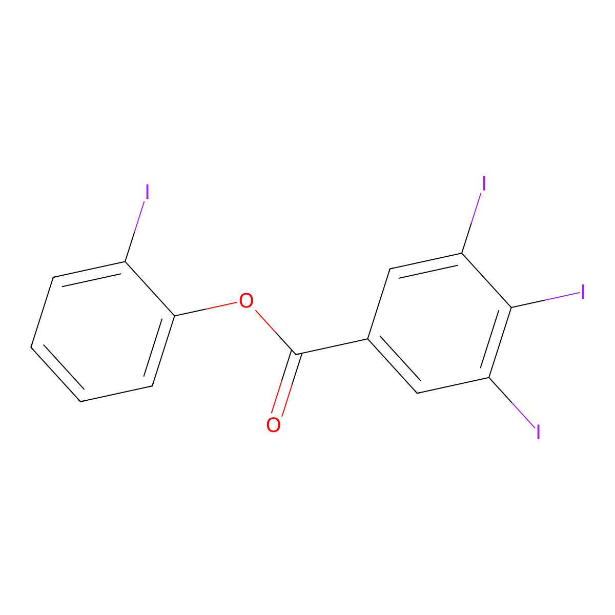 (2-Iodophenyl)3,4,5-triiodobenzoate molecular structure, CAS 73986-56-8