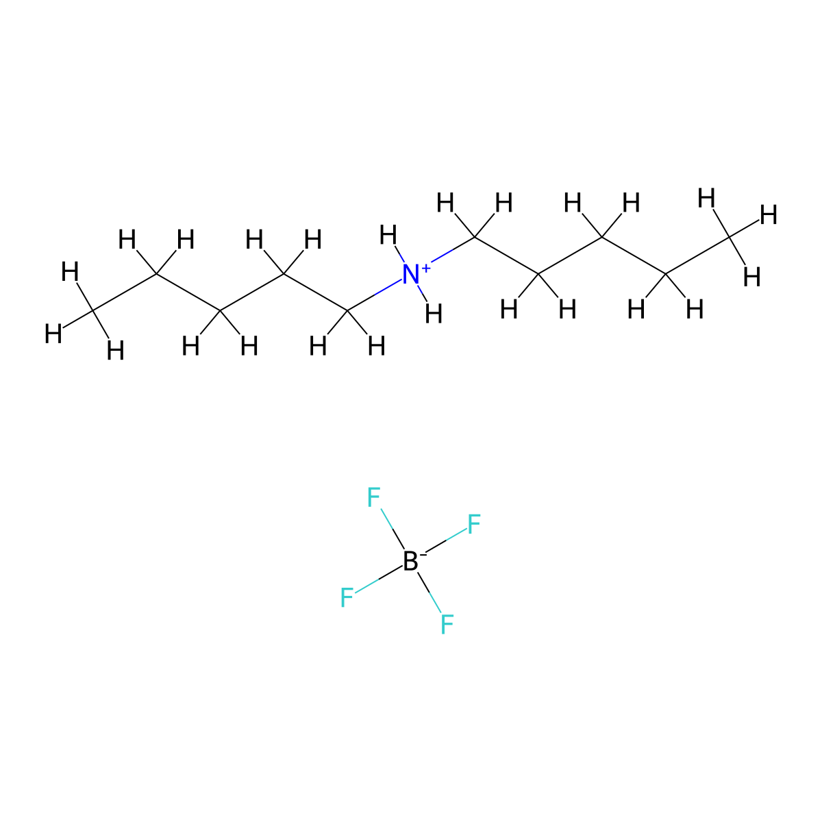 Dipentylamine, tetrafluoroborate(1-) molecular structure, CAS 73987-15-2
