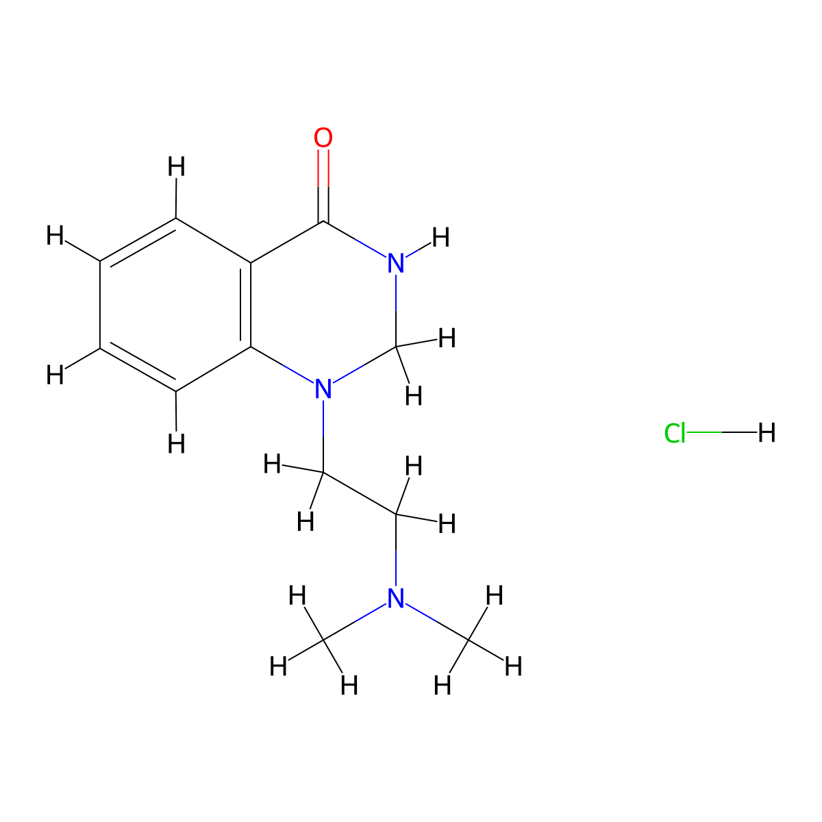 4(1H)-Quinazolinone, 2,3-dihydro-1-(2-(dimethylamino)ethyl)-, hydrochloride molecular structure, CAS 73987-29-8