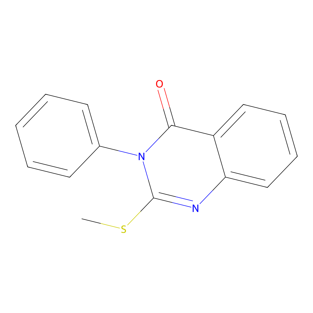 4(3H)-Quinazolinone, 2-methylthio-3-phenyl- molecular structure, CAS 73987-32-3