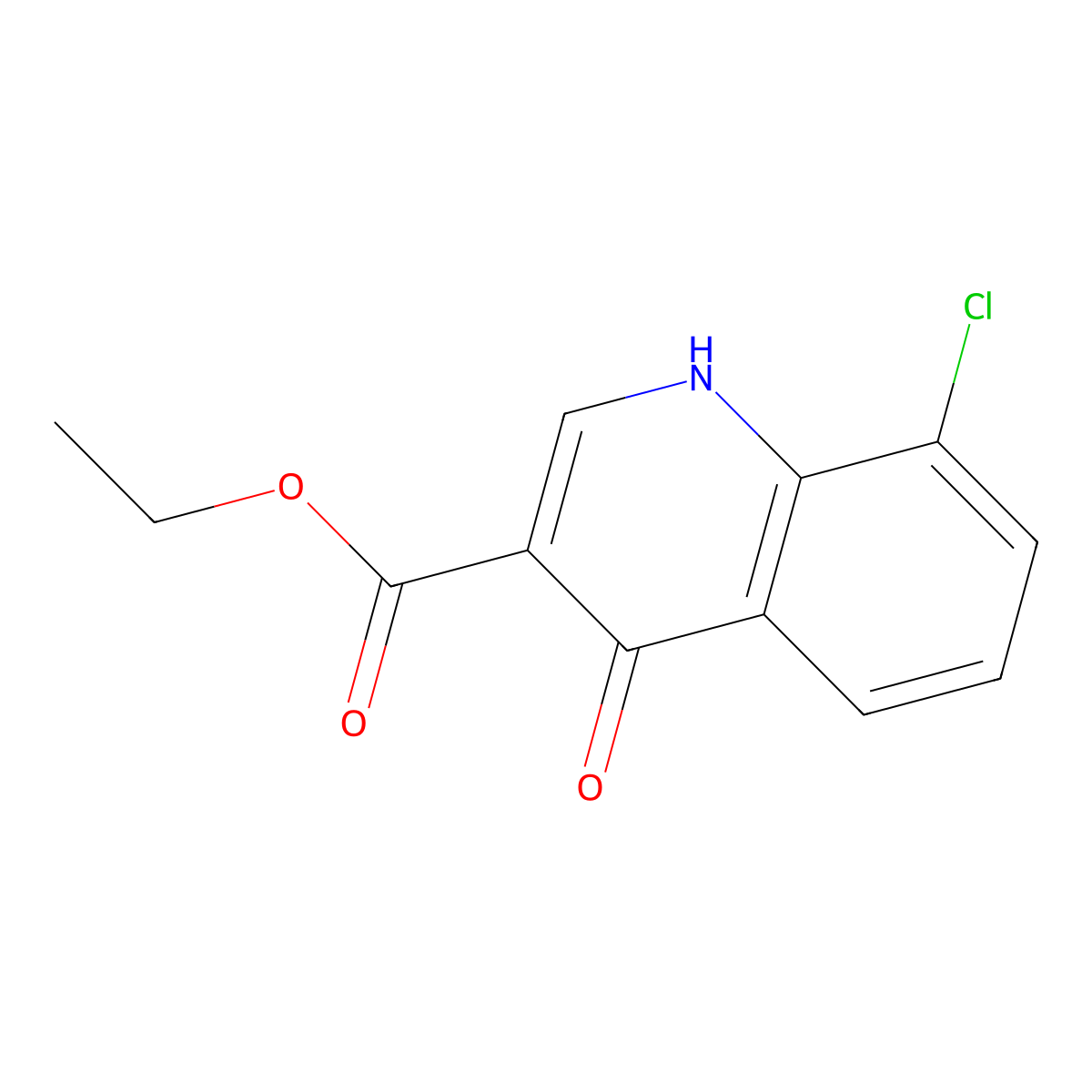 3-Quinolinecarboxylic acid, 8-chloro-4-hydroxy-, ethyl ester molecular structure, CAS 73987-37-8