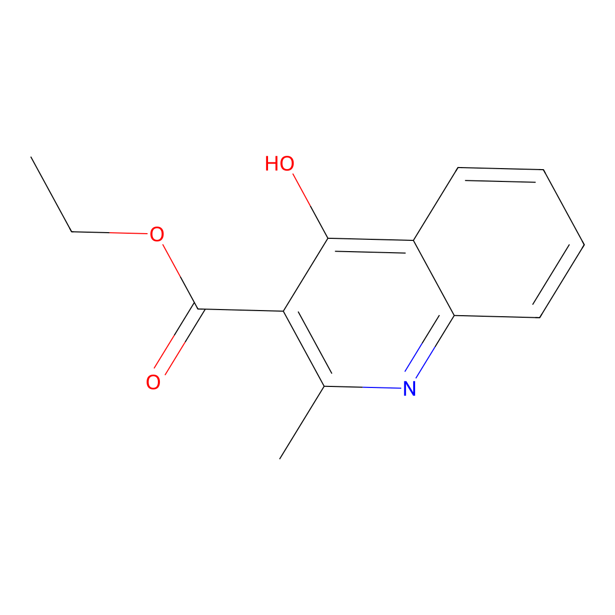 Ethyl 4-hydroxy-2-methylquinoline-3-carboxylate molecular structure, CAS 73987-39-0