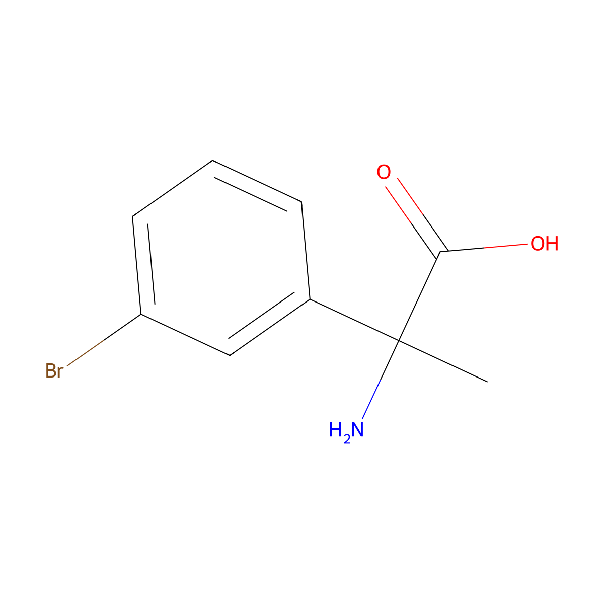 2-Amino-2-(3-bromophenyl)propanoic acid molecular structure, CAS 7399-36-2