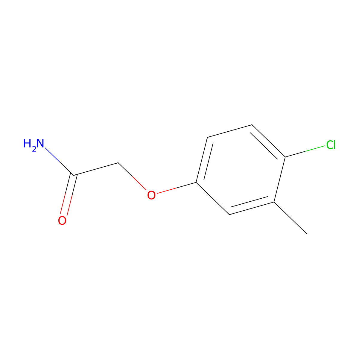 2-(4-Chloro-3-methylphenoxy)acetamide molecular structure, CAS 7399-59-9