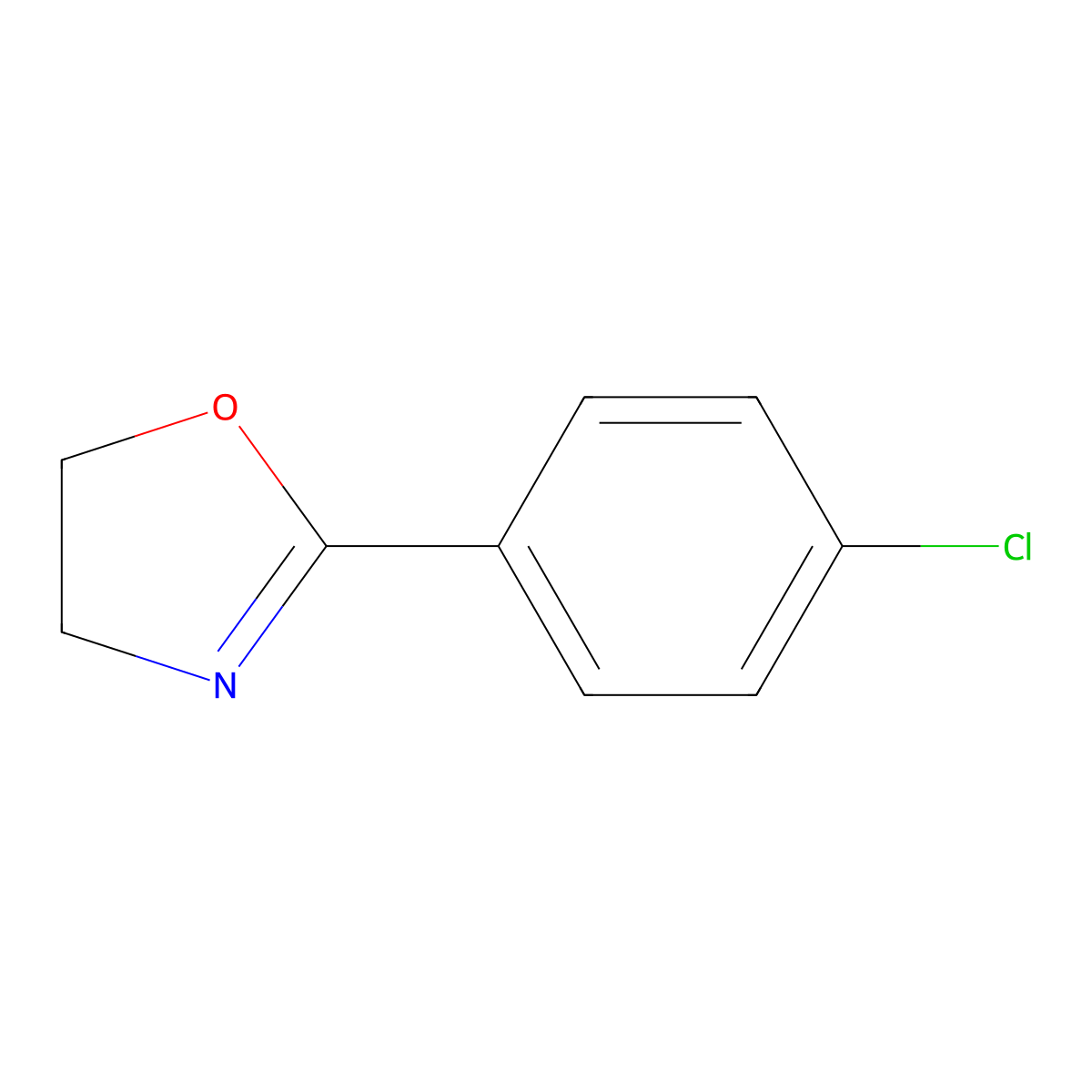 Oxazole, 2-(4-chlorophenyl)-4,5-dihydro- molecular structure, CAS 7399-68-0