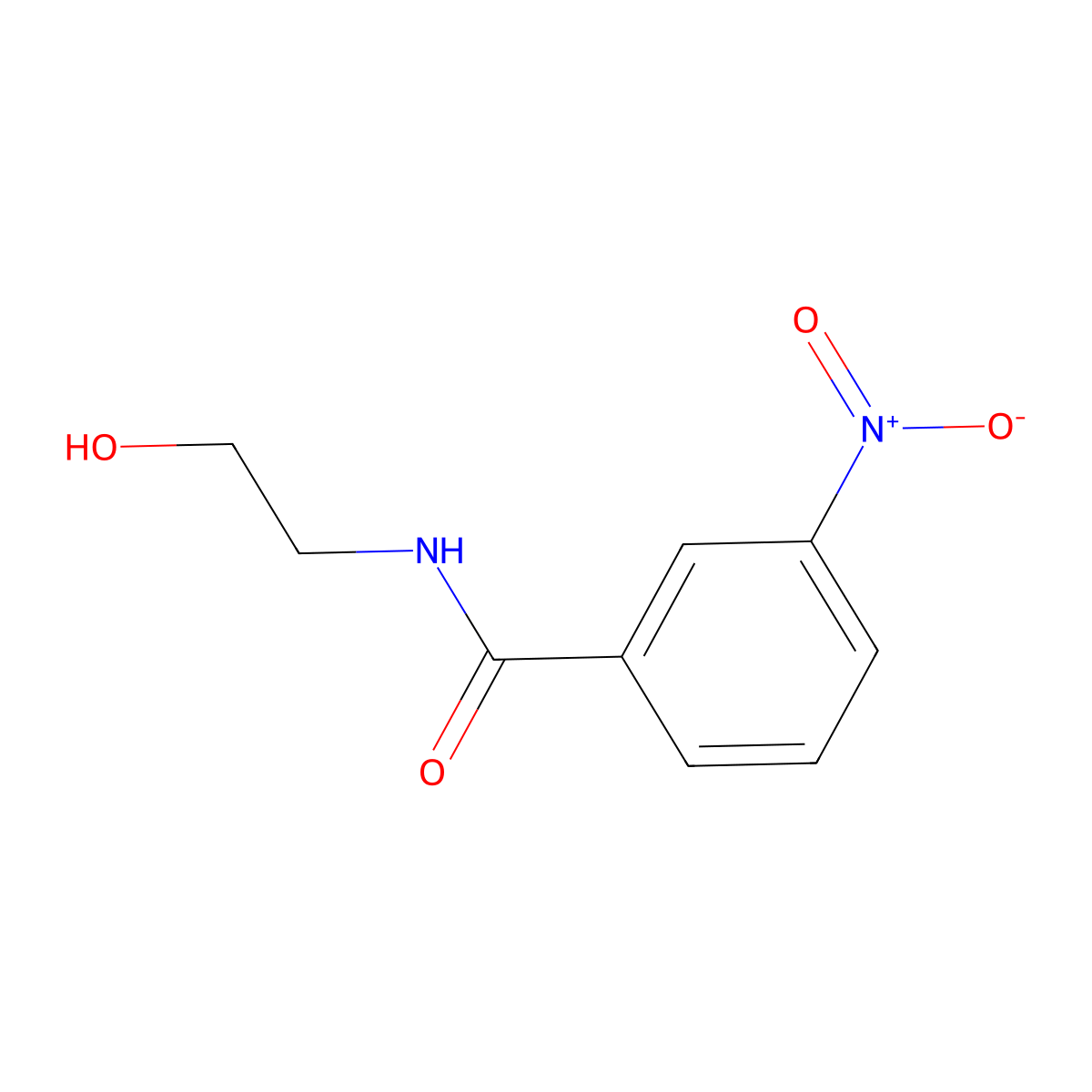 N-(2-hydroxyethyl)-3-nitrobenzamide molecular structure, CAS 7399-69-1