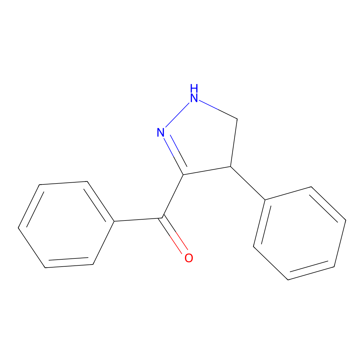 Phenyl(4-phenyl-4,5-dihydro-1h-pyrazol-3-yl)methanone molecular structure, CAS 7399-73-7