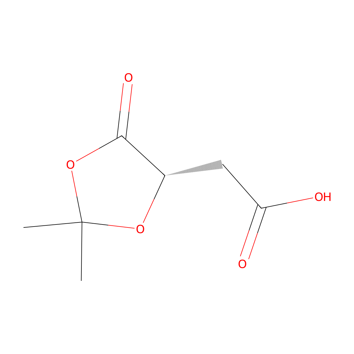 (S)-2-(2,2-Dimethyl-5-oxo-1,3-dioxolan-4-yl)acetic acid molecular structure, CAS 73991-95-4