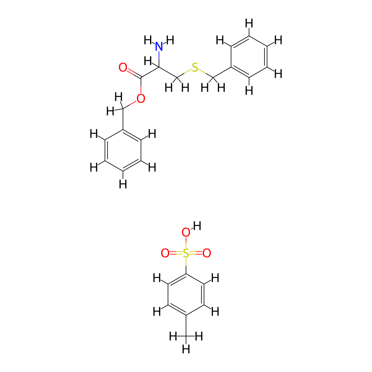 Benzyl 2-amino-3-benzylsulfanyl-propanoate; 4-methylbenzenesulfonic acid molecular structure, CAS 73995-16-1