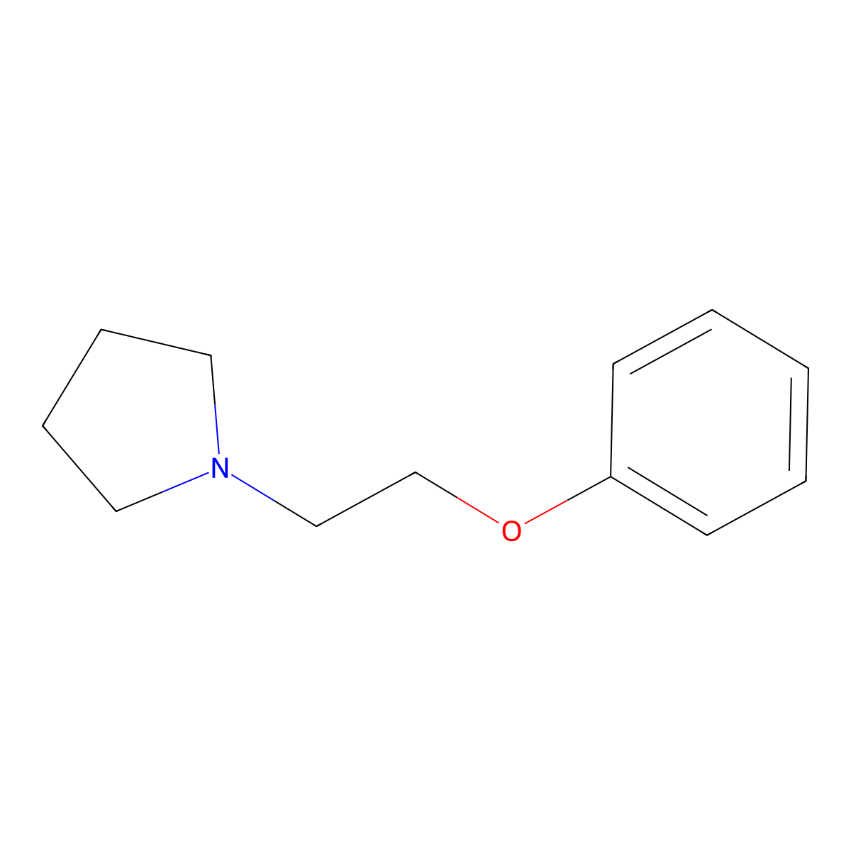 1-(2-Phenoxyethyl)pyrrolidine molecular structure, CAS 74-54-4