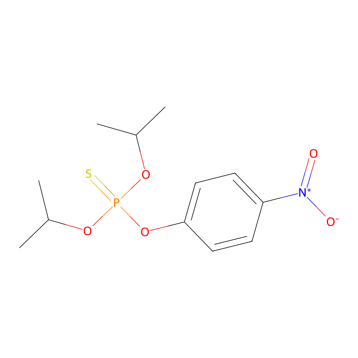 O,O-Bis(1-methylethyl) O-(4-nitrophenyl) phosphorothioate molecular structure, CAS 74-59-9