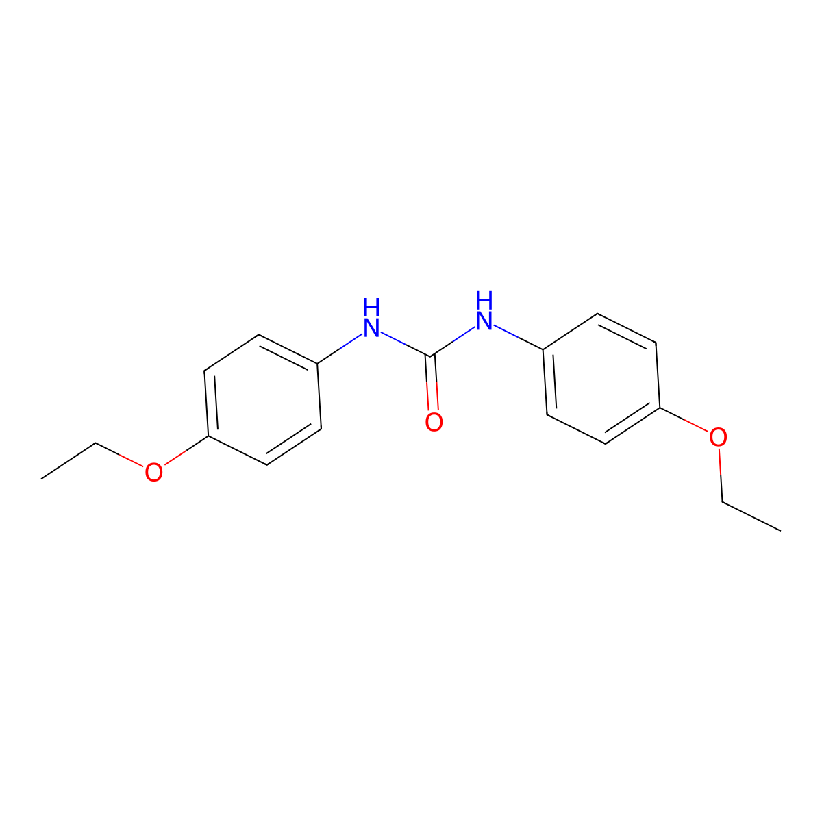 N,N'-Bis(4-ethoxyphenyl)urea molecular structure, CAS 740-80-7