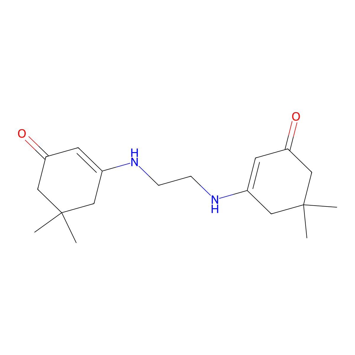 3,3'-(Ethane-1,2-diyldiimino)bis(5,5-dimethylcyclohex-2-en-1-one) molecular structure, CAS 740-89-6