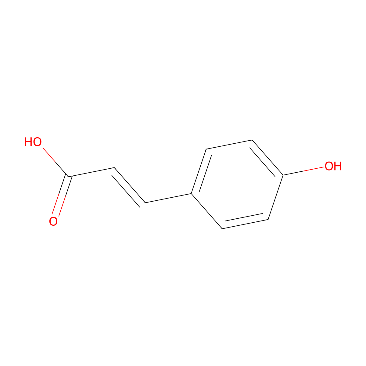 4-Coumaric acid molecular structure, CAS 7400-08-0