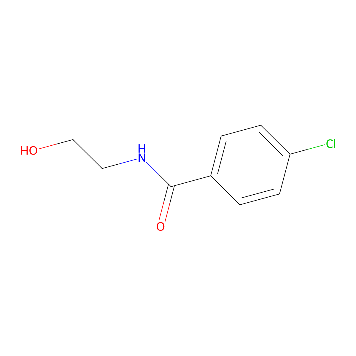 4-Chloro-N-(2-hydroxyethyl)benzamide molecular structure, CAS 7400-54-6