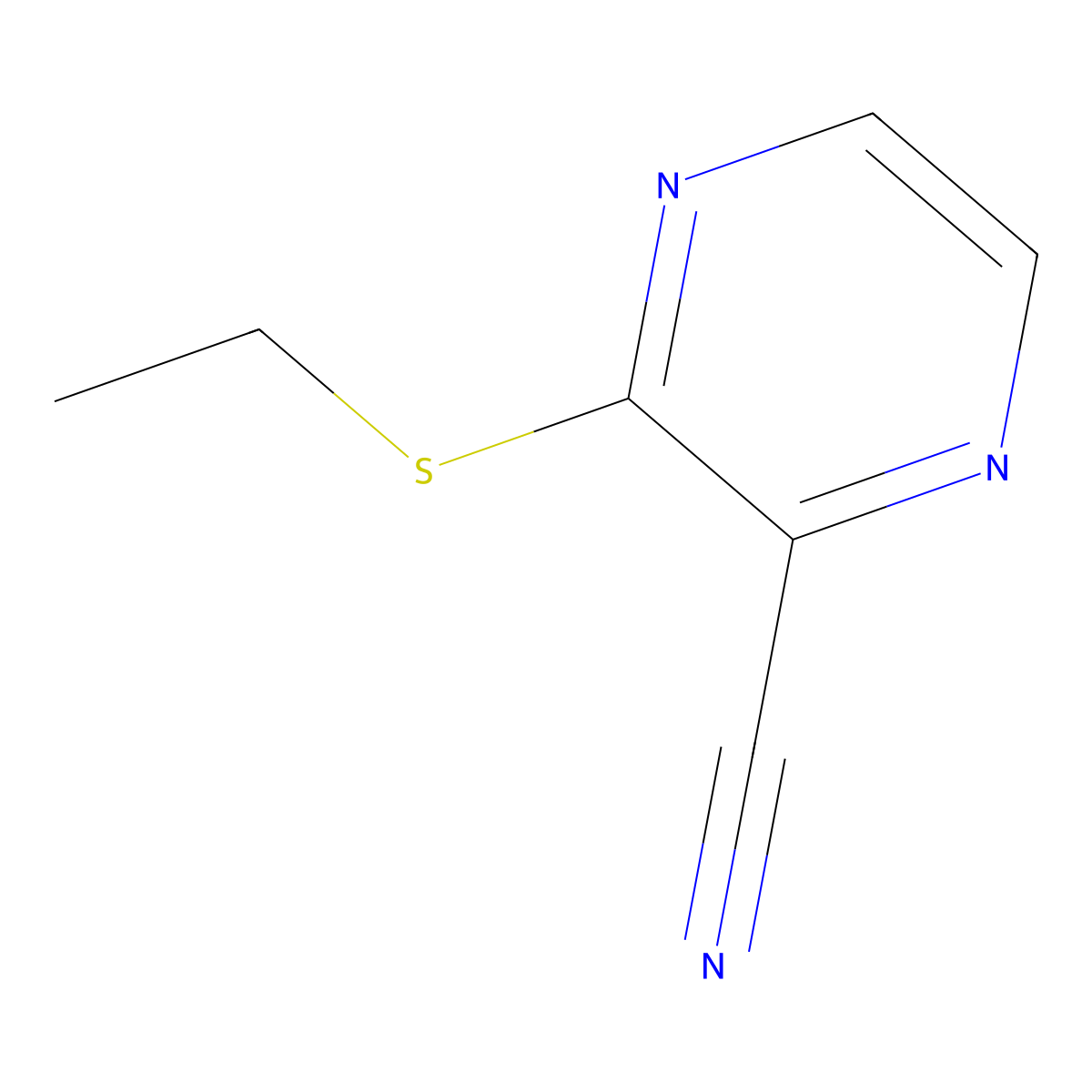 3-(Ethylsulfanyl)pyrazine-2-carbonitrile molecular structure, CAS 74002-46-3