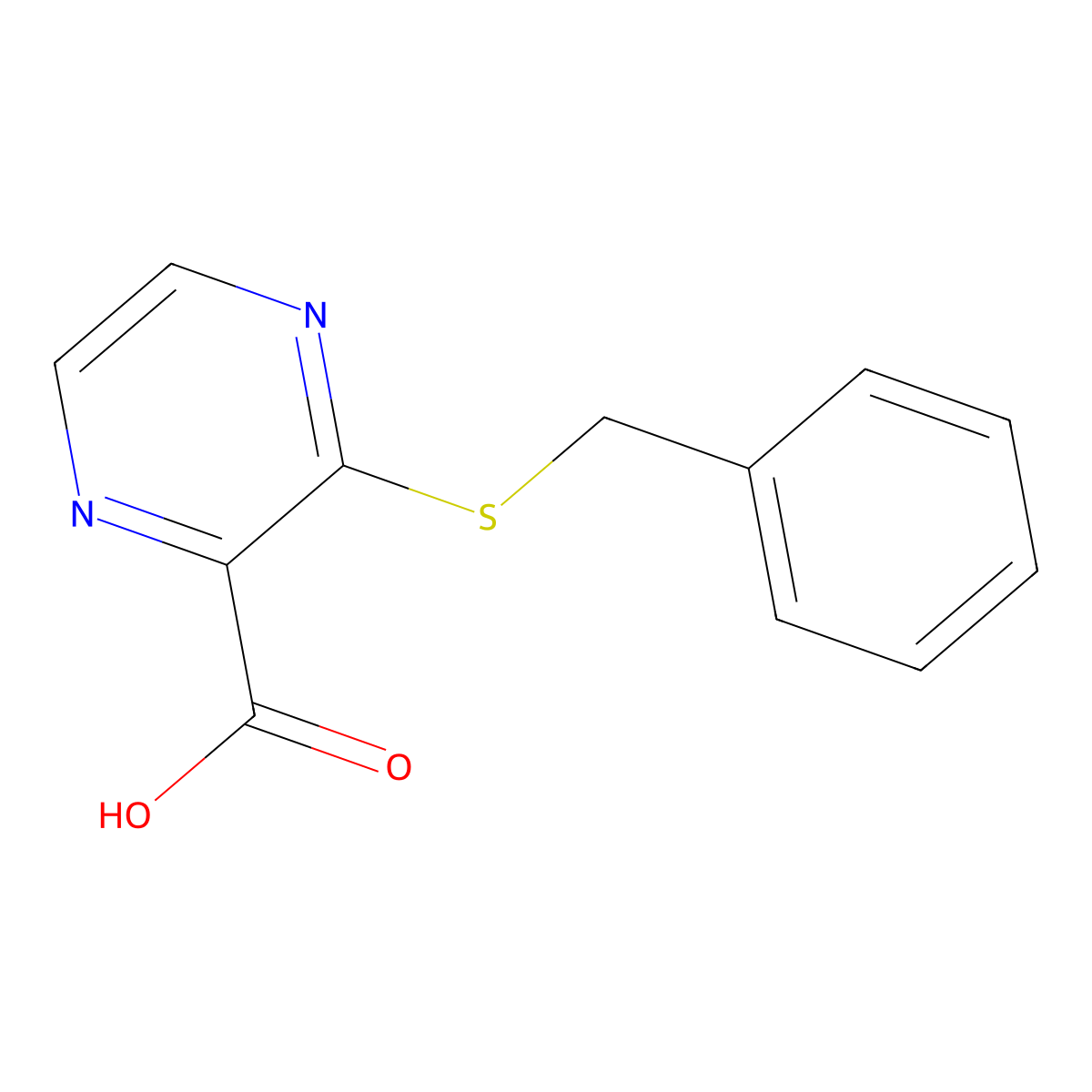 3-(Benzylsulfanyl)pyrazine-2-carboxylic acid molecular structure, CAS 74002-59-8