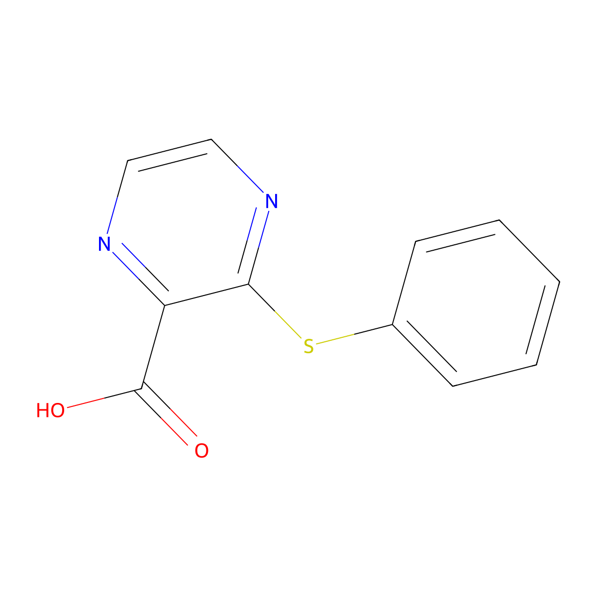 3-(Phenylsulfanyl)pyrazine-2-carboxylic acid molecular structure, CAS 74002-60-1