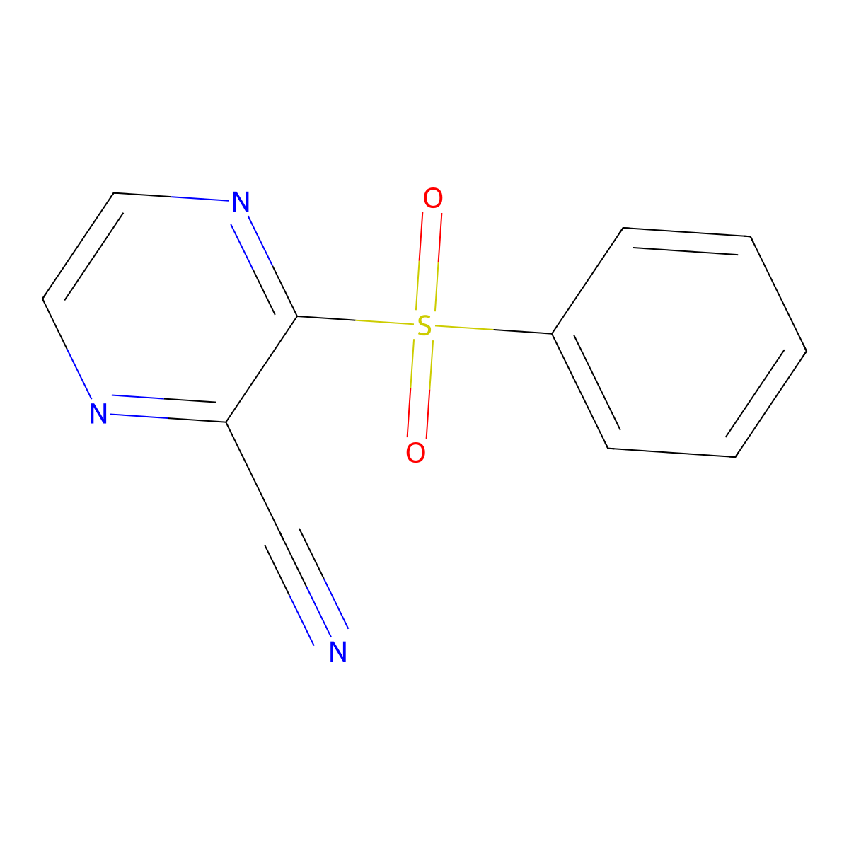 3-(Phenylsulfonyl)-2-pyrazinecarbonitrile molecular structure, CAS 74002-68-9