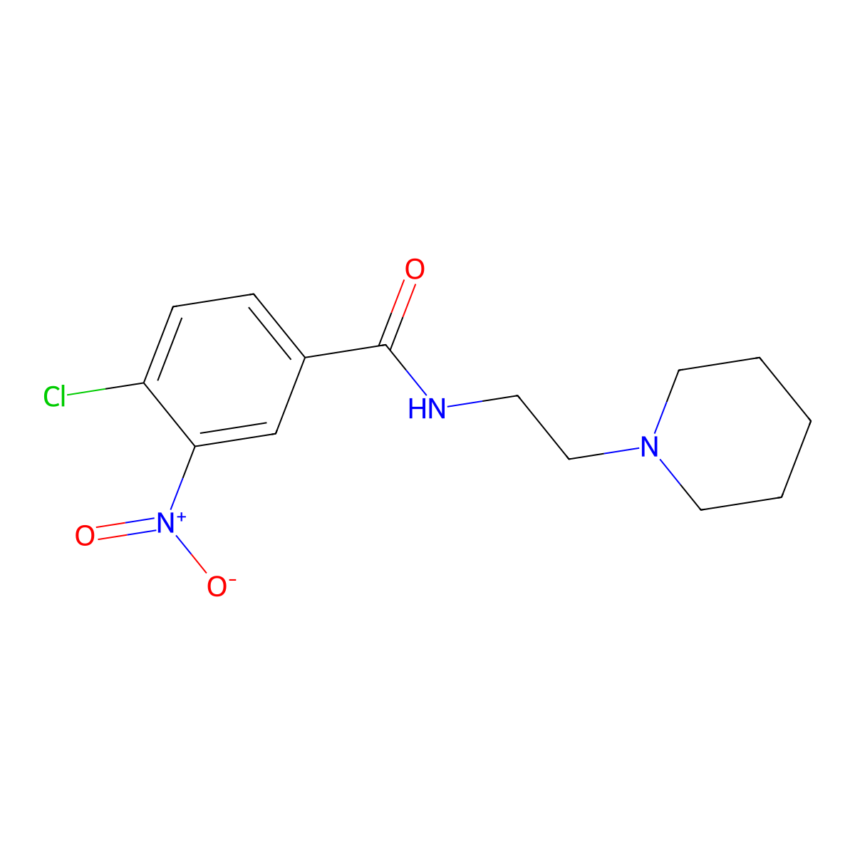 (4-chloro-3-nitrophenyl)-N-(2-piperidylethyl)carboxamide molecular structure, CAS 740023-27-2