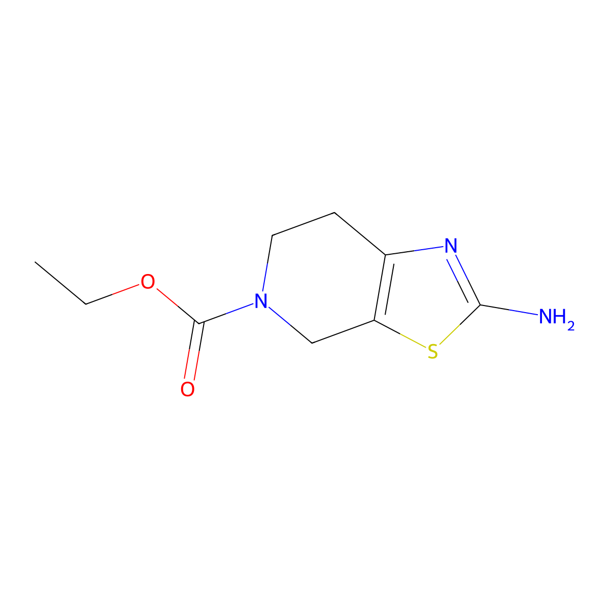ethyl 2-amino-6,7-dihydrothiazolo[5,4-c]pyridine-5(4H)-carboxylate molecular structure, CAS 74004-44-7