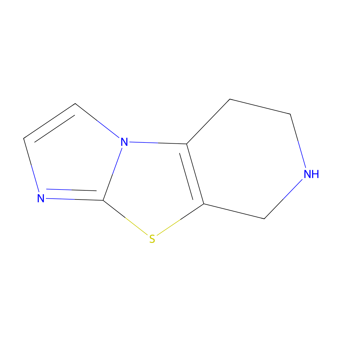 5,6,7,8-Tetrahydroimidazo[2',1':2,3]thiazolo[5,4-c]pyridine molecular structure, CAS 74004-53-8