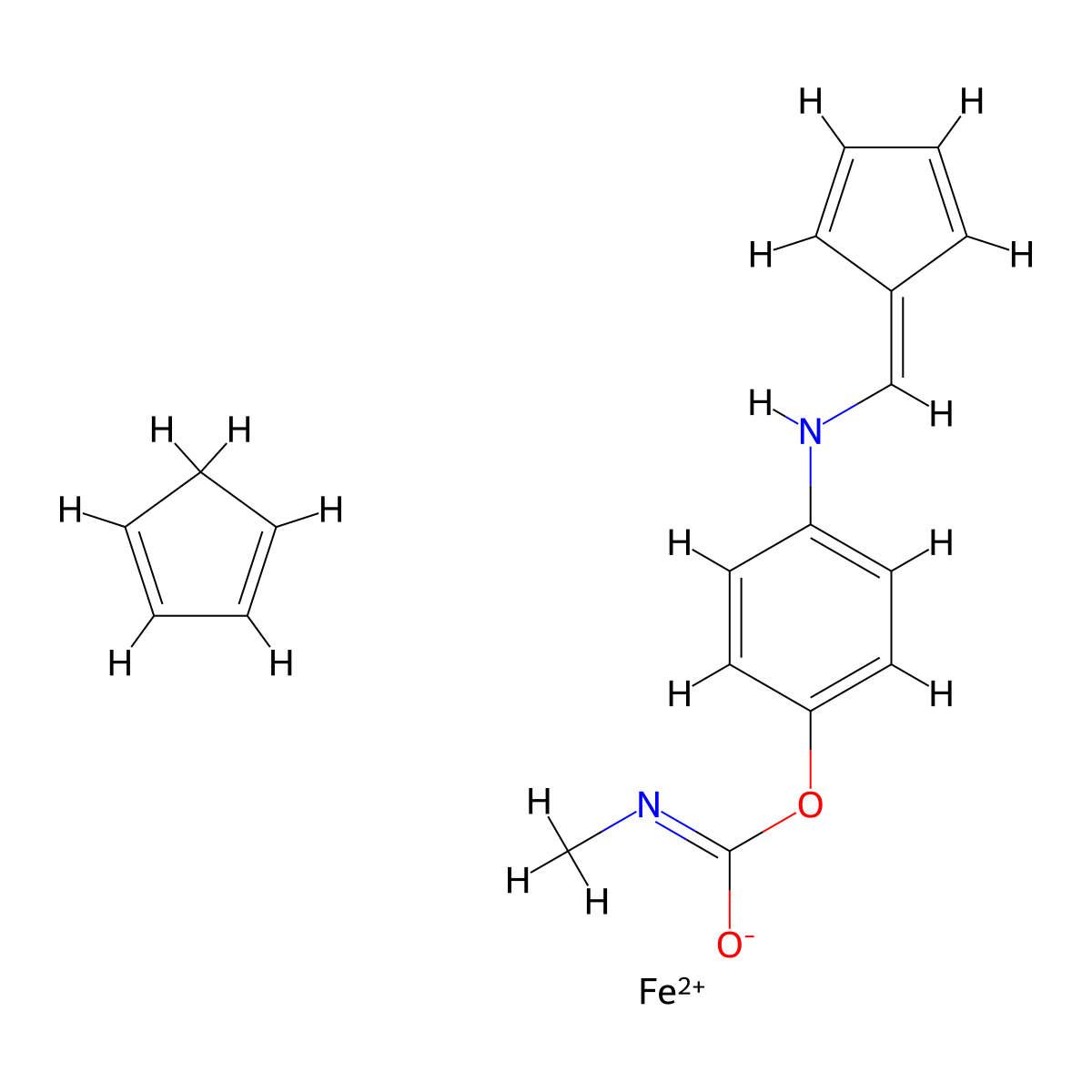 Ferrocene carbamate molecular structure, CAS 74006-19-2