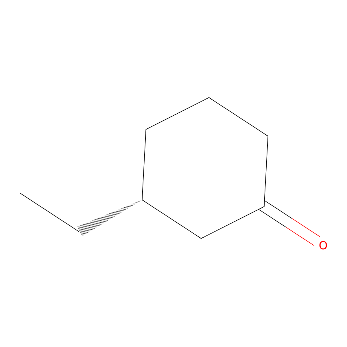 Cyclohexanone, 3-ethyl-, (3R)- molecular structure, CAS 74006-74-9