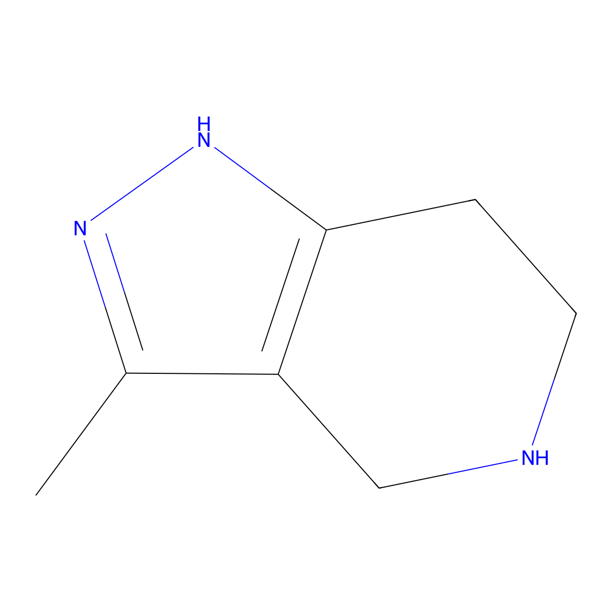 3-methyl-4,5,6,7-tetrahydro-1H-pyrazolo[4,3-c]pyridine molecular structure, CAS 740061-36-3